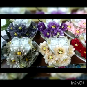 hantaran siap gubah bekas cincin bunga tapak cincin double cincin ready stocks size 20x20x17cm tunang nikah khawin wedding gift