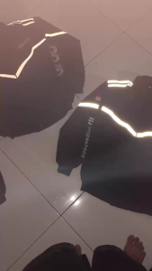 jaket bomber hitam full bordir taslan pria