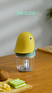 Mini Food Chopper 6 Blades Samono SW-C200 Low Watt Super Quite 300ml Food Grade Glass Bowl Bergaransi