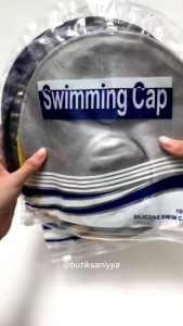 Butik Saniyya Topi Renang Ear Penutup Telinga I Swimming Cap Ear Silicone Menutupi Sampai Telinga