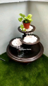 S127 Brown  2 ft Feng Shui Water Pond Fountain Kolam Air Sandstone Garden Water Feature Balinese 风水流水喷泉瀑布池 3f Waterfall