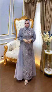 Nasila Dress Ceruty Sultan Babydoll Premium Outher Lepas Pasang Mewah