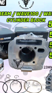 GS RACING EX5 DREAM WAVE 100 WAVE100 WAVE100 R CYLINDER BLOCK BLOK SET COMPLETE PISTON RING RACING 53MM 54MM 55MM 56MM