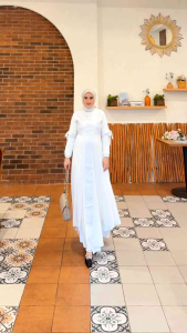 Gamis Abaya Varian Putih Tulang/Bw Abaya Seroja By Wenagamis id