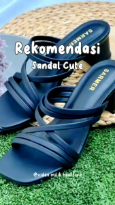 #F & H 06 Collection Heels Mutiara Elegan Hak Tinggi 5cm dengan Tali Selempang