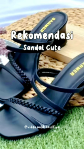 #F & H 06 Collection Sendal Wanita Selempang Tali Kepang Hak Tahu 5cm Model Masa Kini