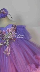 TWO COLOR BOHO RUFFLE BALLGOWN FOR KIDS