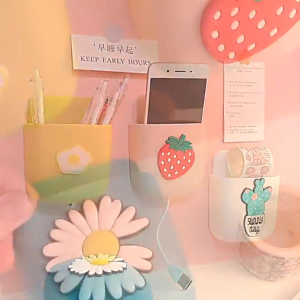 Kotak Penyimpanan Gantung Multifungsi Handphone Remote Motif Karakter Kartun 1WT49