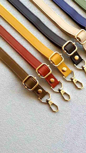 TALI TAS KULIT SINTETIS UK 15cm × 130cm CANTOLAN EMAS BENTUK SEGI PREMIUM