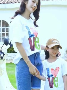 Áo Gia Đình Love Màu Trắng Thun Cotton Co Giãn Dày Mềm Mịn Đủ Size Mặc Đi Chơi Check in Cực Đẹp