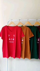 Kaos Wanita Dewasa Katun Full Bordir Cotton Combed 30s Adem
