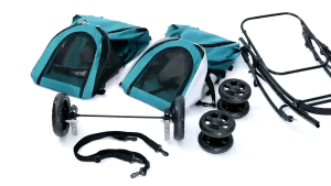 รถเข็นหมา รถเข็นแมว 2 ชั้น รถเข็นคู่ แยกกระเป๋าถือได้