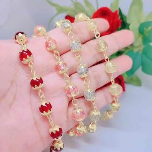 Gelang Tangan Jurai Batu Kristall Aksesoris Lapis Emas Fhsion Wanita Cocok Untuk Harian