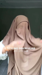 Hijab Segi Empat Inner 2 In 1 Polycotton Premium / Kerudung Segi Empat Inner