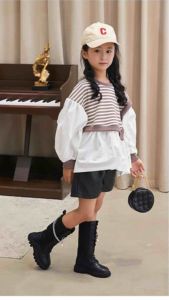 TERBARU SEPATU BOOTS ANAK CEWEK HIGH BOOT CHAIN MODIS KEREN IMPORT