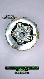 rumah + kampas kopling kampas 7 baut 5 kampas lebar (GS 27H) sparepart roda tiga