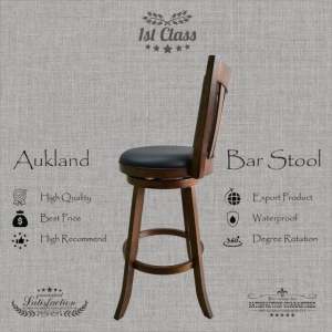 [Ready stock] Full solid rubber wooden revolving bar stool / bar chair / kerusi bar /