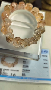 LITTLE D HERKIMER NATURAL CRYSTAL BRACELETS clear hexagonal beads with natural inclusions on wrist
