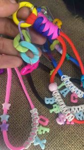 Strap gantungan tali hp costum inisial nama / strap hp beads paracord aesthetic