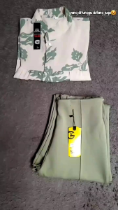 Setelan Wanita Jumbo Blus & Standar Crincle Celana Cutbray