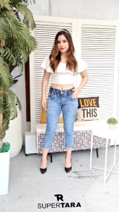 TR16 - CELANA JEANS KOTAK QEON KC WARNA 7/9 SZ 28-31 PINGGANG KARET