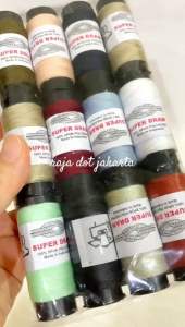 12 pc benang menjahit baju pakaian warna hitam putih warna warni super draw