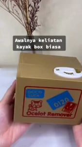 celengan kucing ambil koin lucu banget