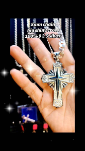 silver 925 biggest cross stone pendant