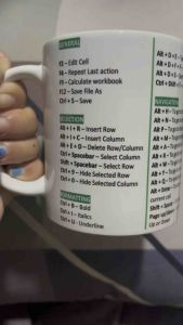 MS EXCEL CHEAT SHEET on Mug with box