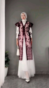 Kamaniya Outer Tunic Brocade Lace Atasan Wanita / Outer Tunic Brukat / Outer Kondangan / Outer Lebaran Pesta Mewah