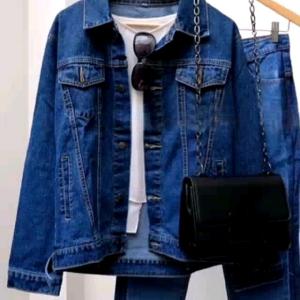 Jaket Jeans Wanita Biru Biowash M~Xxxl - Atasan Denim Tebal untuk Wanita