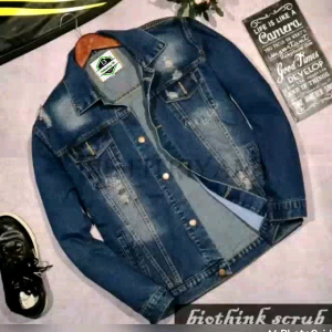 Jaket Jeans Pria Model Sobek Jacket Denim Wanita Scrub