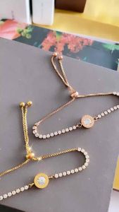 Gelang Rantai Oval Gold Titanium Bulat CXB462