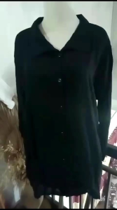 Atasan Nadya Rayon: Kemeja Basic Polos Wanita Lengan Panjang