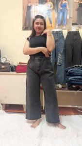 กางเกงยีสต์สาวอวบ กางเกงสาวอวบ กระบอกสีสโนว์ผ้าไม่ยึด (เผื่อไซต์และสั่งตาม)