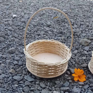 keranjang rotan bulat diameter 15 cm alas triplek berkualitas keranjang serbaguna
