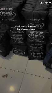 Jas hujan setelan rok bahan PVC 025 tebal anti rembes