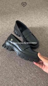 Mokomino - Sepatu Loafers Formal Wanita Warna Hitam Kekinian