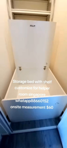 Storage bed frame with shelf customize singapore for helper room/customize/helperbed/maid/storagebed/singapore