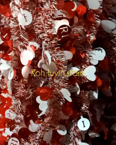 SLINGER TINSEL MERAH PUTIH LOVE BULAT RI DEKORASI 17 AGUSTUS KEMERDEKAAN INDONESIA/DIRGAHAYU RI