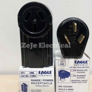 EAGLE PLUG BAKELITE HOUSING or 112BK RECEPTACLE | ZeJe Electrical