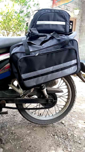 Side bag motor oval tas bagasi motor belakang tas samping jok motor
