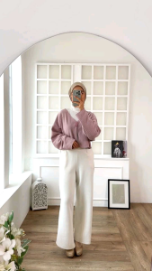 Eurigo - Kyoto Cardigan Crop Wanita Knit Outer Oversize Tebal