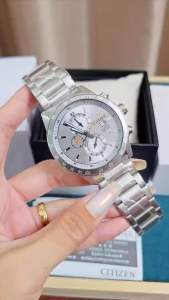 ĐỒNG HỒ NAM CHÍNH HÃNG Citizen AN3688-58H Quartz Chronograph White Dial Silver Stainless Steel For Men