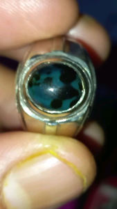 natural bacan doko totol krstal bodyglas dim 95×85×3mm.ring alpaka no8.gosokan mulus kinclong no krak