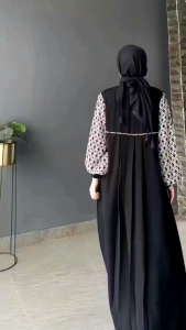 Beena Basic Gamis Hitam Terbaru Amore by Ruby Simple dan Kasual Motif Cantik