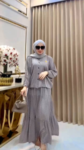 Ruang Setelan - Laras Setelan Rok Susun Rayon Diamon Premium