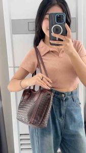 AMIRACO Tas Slavina Anyaman Leather 20x20cm