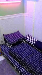 PROMO Sprei kotak hitam putih Aesthetic korea sepray kasur Homemade 180x200 Seprei Katun Jumbo Murah