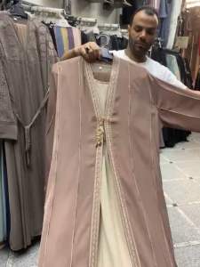 (CUCI GUDANG) ABAYA ARAB INNER + OUTER LIST GOLD MEWAH // ABAYA LEBARAN VIRAL // ABAYA IMPORT MESIR ORIGINAL